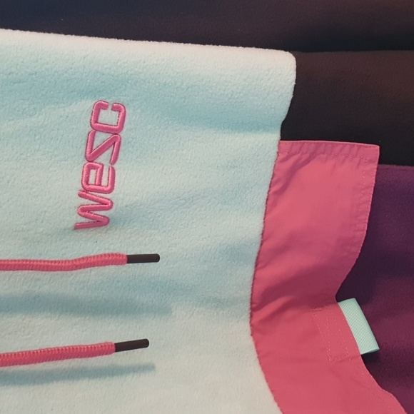 WESC Polar Fleece Colorblock Hoodie Mens Med/Wmns L - Picture 3 of 5